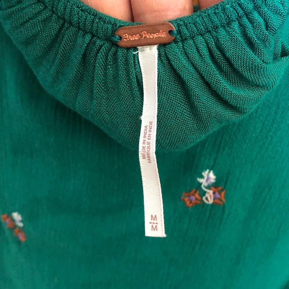 Free People Oxford Green Embroidered Dress - Picture 6 of 8